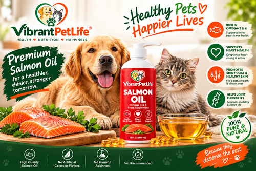 Salmon Oil for Dogs & Cats – Omega 3 & 6 Pet Supplement